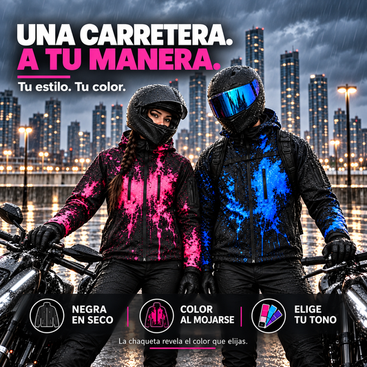 Chaqueta impermeable de moto con cambio de color
