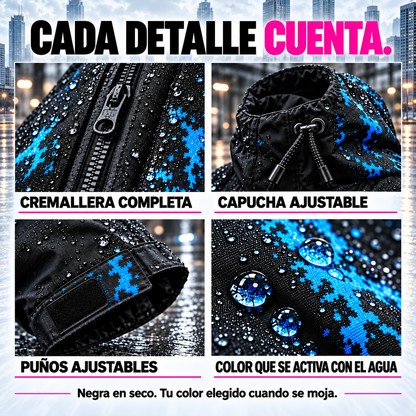 Chaqueta impermeable de moto con cambio de color