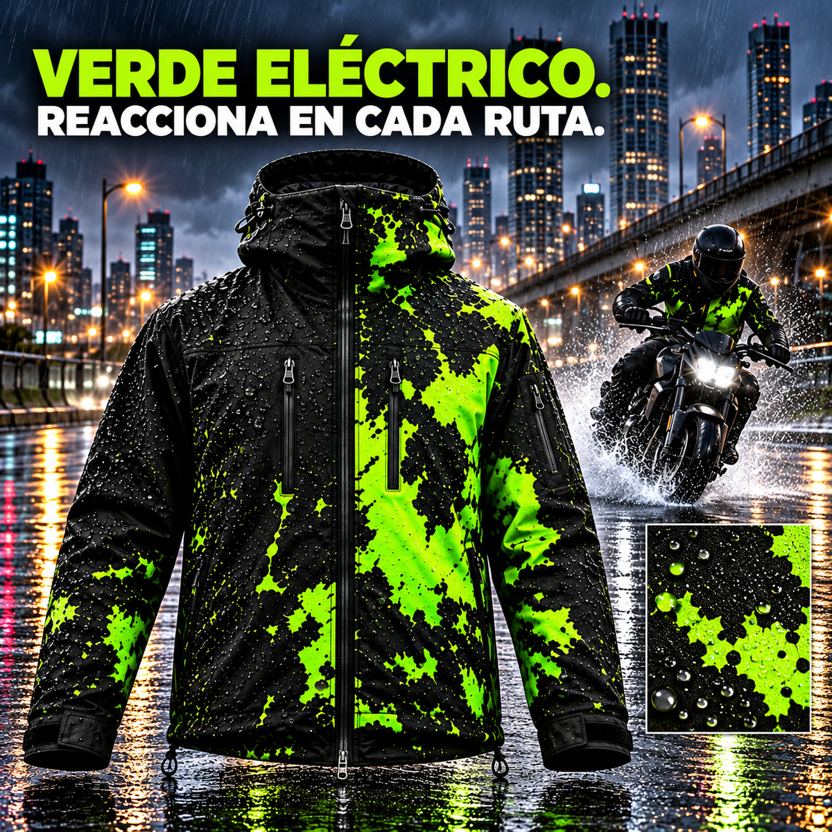 Chaqueta impermeable de moto con cambio de color