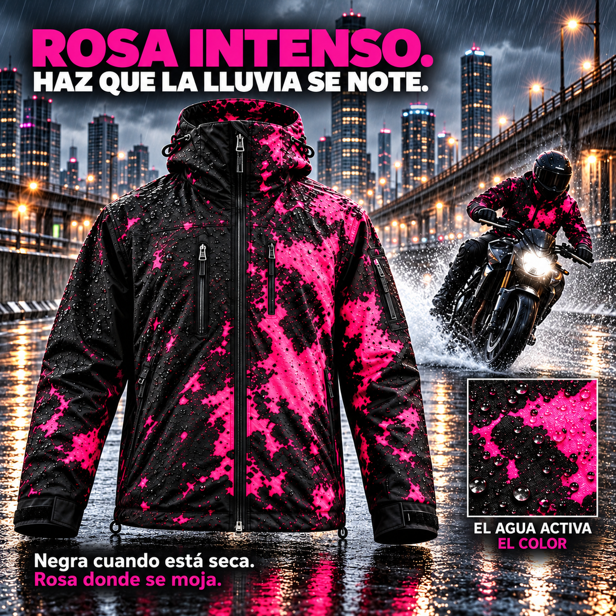 Chaqueta impermeable de moto con cambio de color